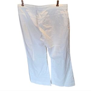 Polo Ralph Lauren White Linen Cotton Cropped Wide Leg Pants Size 8 New!